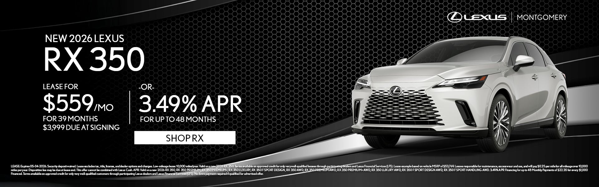 NEW 2026 LEXUS RX 350